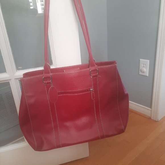 Wilsons leather big red tote satchel bag - Picture 2 of 7